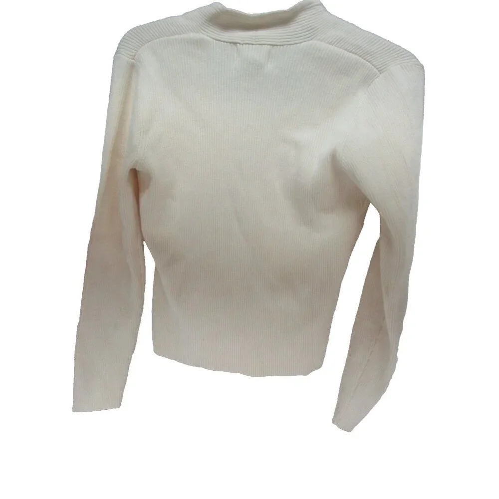 Women's Bonnie And Bill Cream  Long Sleeve  Sweater Size Medium New!!! - Picture 2 of 2